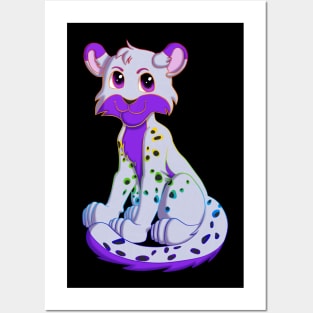 Snow leopard purple purple Posters and Art